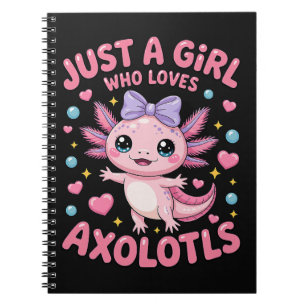 Caderno Espiral Apenas Uma Garota Que Ama Axolotls
