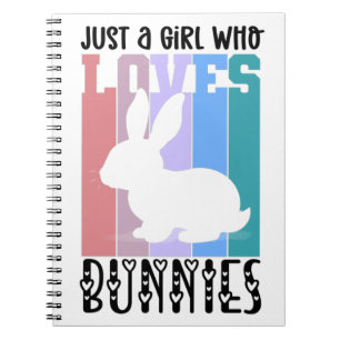 Caderno Espiral Apenas uma garota que ama Bunnies Páscoa Coelhinha