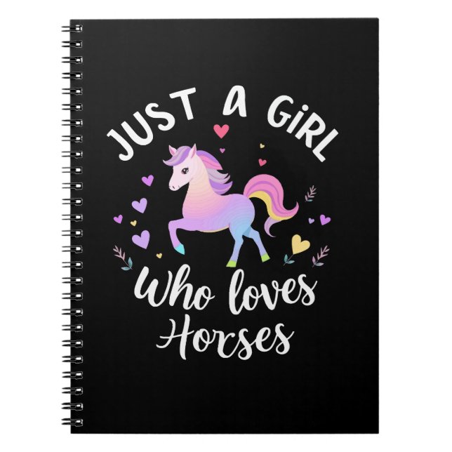 Caderno Espiral Apenas Uma Garota Que Ama Cavalos (Frente)