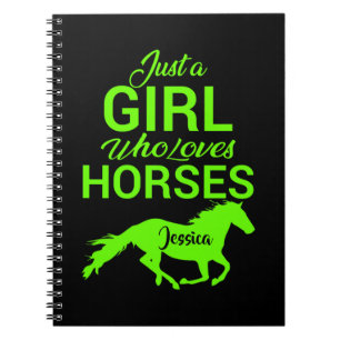 Caderno Espiral Apenas Uma Garota Que Ama Cavalos Personalizado