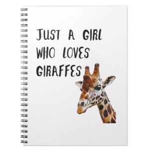 Caderno Espiral Apenas Uma Garota Que Ama Girafas Animal Fofo Gira