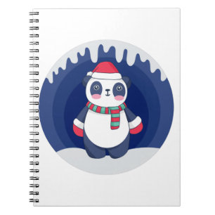 Caderno Espiral Apenas uma garota que ama pandas, Panda de Natal F
