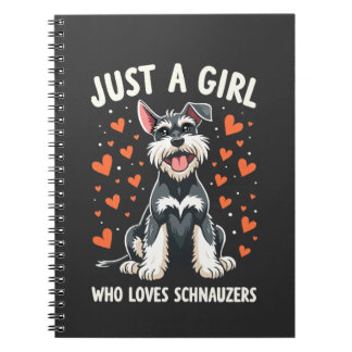 Caderno Espiral Apenas uma garota que ama Schnauzer Miniatura