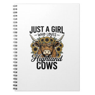 Caderno Espiral Apenas Uma Garota Que Ama Vacas das Terras Altas D
