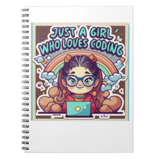 Caderno Espiral Apenas Uma Menina Que Adora Codificar Geeks Codifi