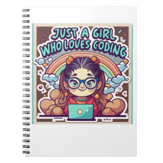 Caderno Espiral Apenas Uma Menina Que Adora Codificar Geeks Codifi (Frente)