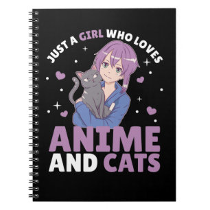 Caderno Espiral Apenas Uma Menina Que Ama Anime E Gata Manga Heart
