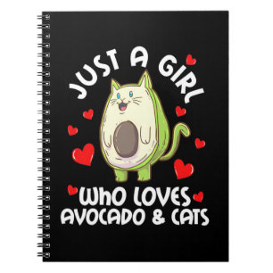 Caderno Espiral Apenas Uma Menina Que Ama Avocado E Gatos