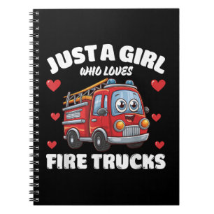 Caderno Espiral Apenas Uma Menina Que Ama Caminhões De Fogo, Amor 