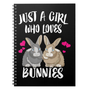 Caderno Espiral Apenas Uma Menina Que Ama Coelhinhos Bunny Lover
