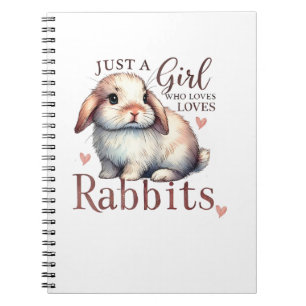 Caderno Espiral Apenas Uma Menina Que Ama Coelhos Crianças Pequena