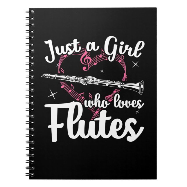Caderno Espiral Apenas Uma Menina Que Ama Flutes (Frente)
