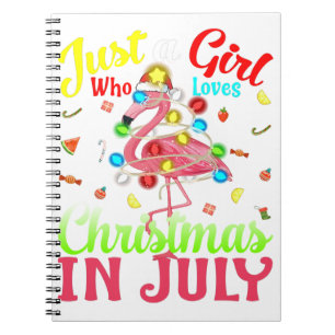 Caderno Espiral Apenas Uma Menina Que Ama O Natal Em Julho Flaming