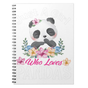 Caderno Espiral Apenas Uma Menina Que Ama Pandas Cute Panda T-Shir