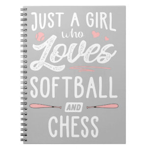 Caderno Espiral Apenas Uma Menina Que Ama Softball E Xadrez.