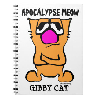 Caderno Espiral APOCALYPSE MEOW, Notebook Gato Gibby Engraçado