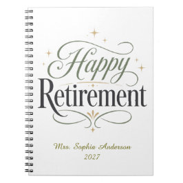Caderno Espiral Aposentadoria Feliz Nome Personalizado