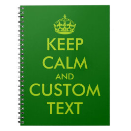 Caderno Espiral Apple green Keep Calm notebook | Texto personaliza