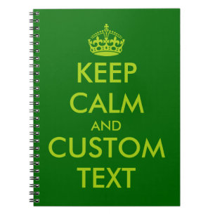 Caderno Espiral Apple green Keep Calm notebook Texto personaliza