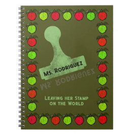 Caderno Espiral Apple Stamp Professer Gift