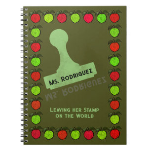 Caderno Espiral Apple Stamp Professer Gift