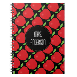 Caderno Espiral Apple vermelho modela, professor