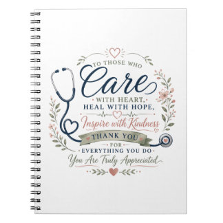 Caderno Espiral Apreciação de Assistência Médica com Coração