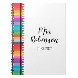 Caderno Espiral Apreciação do Professor do Rainbow Crayons