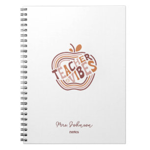 Caderno Espiral Apreciação Personalizada do Professor Vibes Boho A
