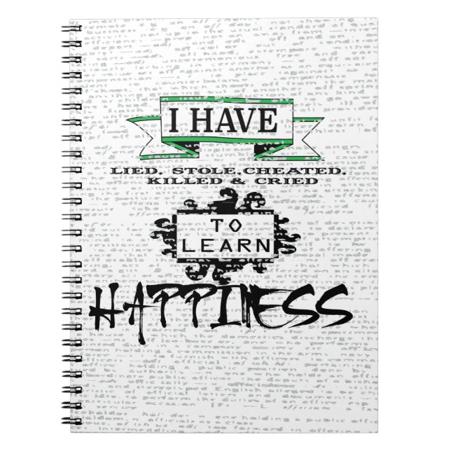 Caderno Espiral Aprender a FELICIDADE, lições das aspas da vida (Frente)