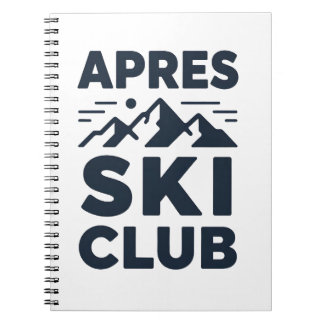 Caderno Espiral Apres Ski Club Mountain Logo - Custom Mens Winter 