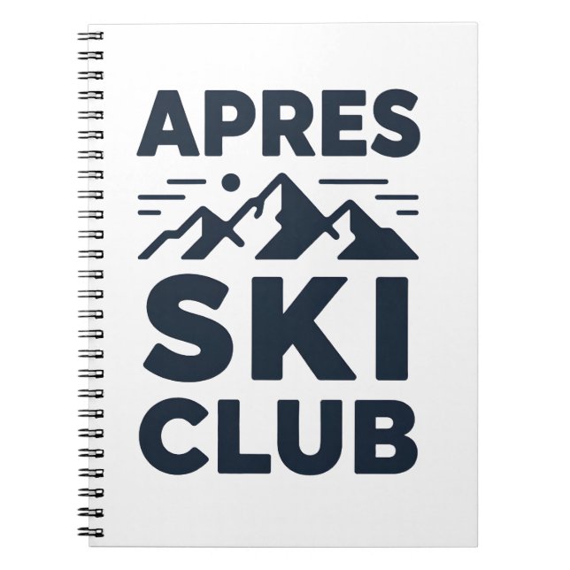Caderno Espiral Apres Ski Club Mountain Logo - Custom Mens Winter  (Frente)