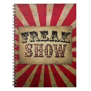 Caderno Espiral Apresentação de Poster de Circo Retroativo