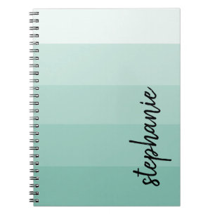 Caderno Espiral Aqua de bloco de cores personalizado de assinatura