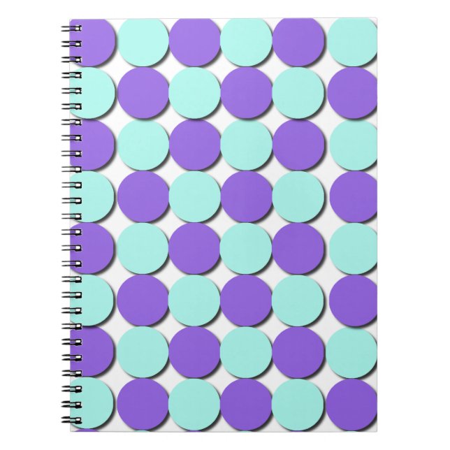 Caderno Espiral Aqua e Bolinhas Azuis (Frente)