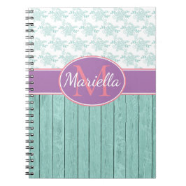Caderno Espiral Aqua e Lavanda personalizadas