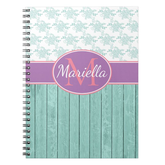 Caderno Espiral Aqua e Lavanda personalizadas (Frente)
