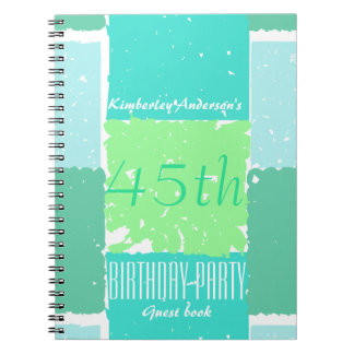 Caderno Espiral Aqua Mint Green Colors 45º aniversário Livro de Co