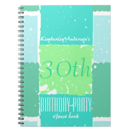 Caderno Espiral Aqua Mint Green Colors - aniversário de 30 anos do