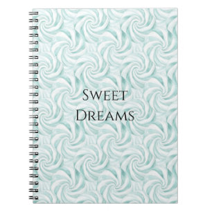Caderno Espiral Aqua Mint White Swirls
