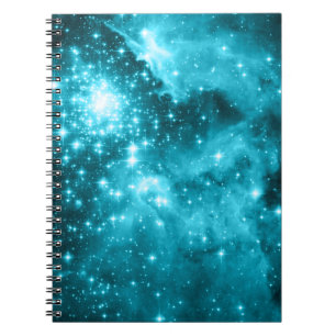 Caderno Espiral Aqua Stars
