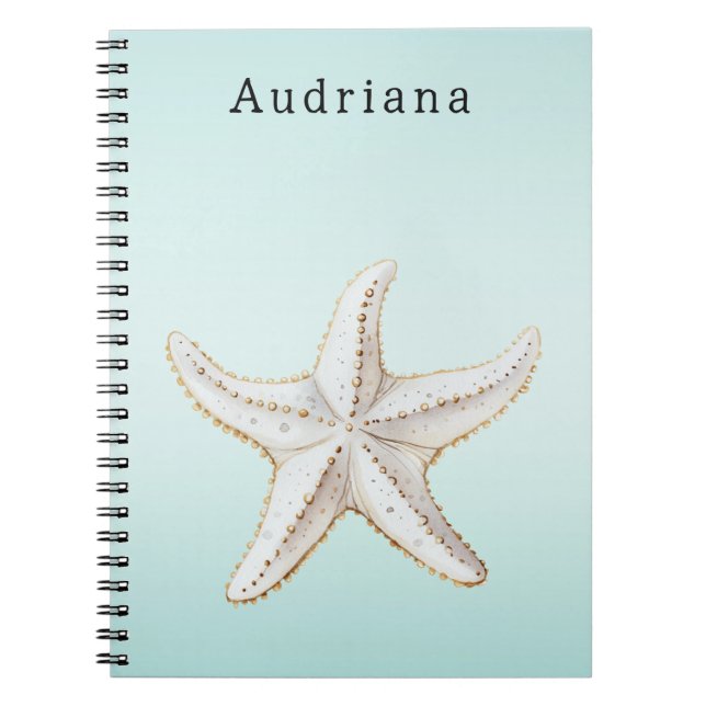 Caderno Espiral Aqua Tropical Palm Tree Personalizada (Frente)