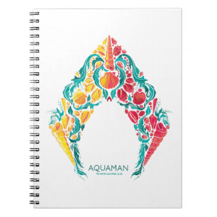 Caderno Espiral Aquaman   Aquaman & Mera Themed Seashell Logo