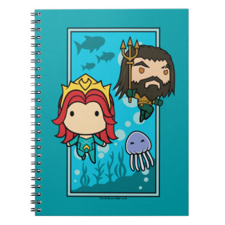 Caderno Espiral Aquaman | Chibi Mera & Aquaman Subsea Graphic