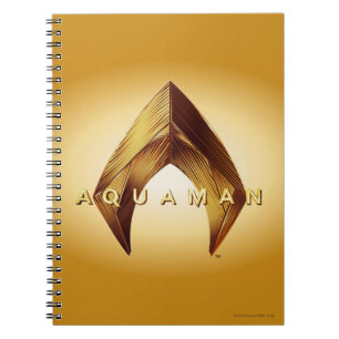 Caderno Espiral Aquaman   Golden Aquaman Logo