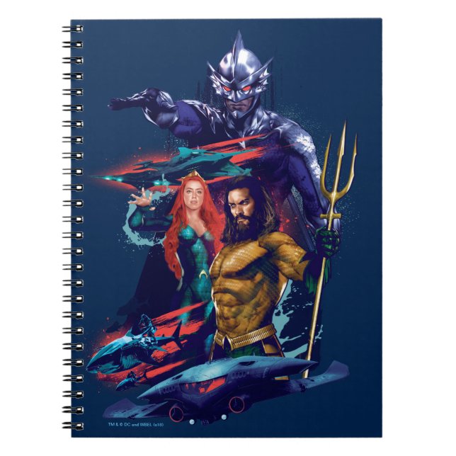 Caderno Espiral Aquaman | King Orm Versus Mera & Aquaman (Frente)