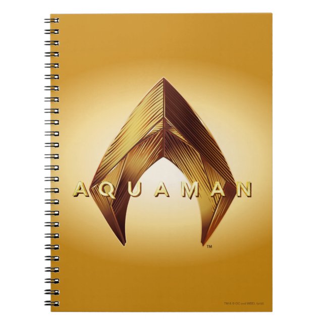 Caderno Espiral Aquaman | Logotipo Aquaman do Ouro (Frente)