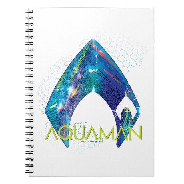 Caderno Espiral Aquaman | Logotipo Aquaman Refratado (Frente)
