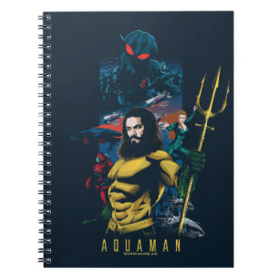 Caderno Espiral Aquaman Orin, Mera e Black Manta Graphic