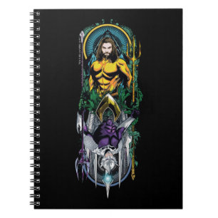 Caderno Espiral Aquaman   Orin & painel reversível de Nouveau da